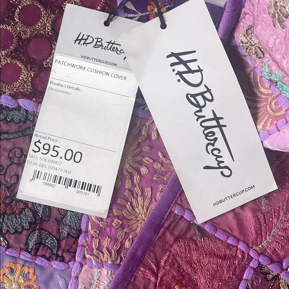 Handmade HD Buttercup Colorful Purple Patchwork Pillow Cover 16x16